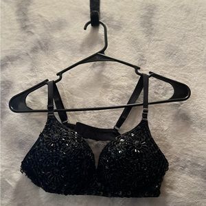 Beaded Black Bra